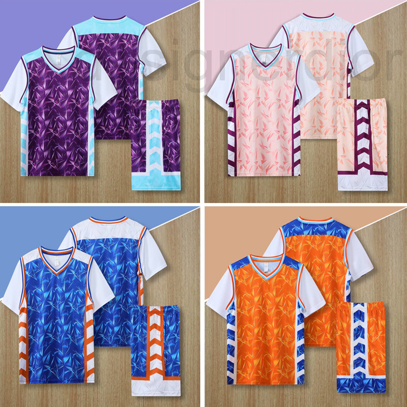 Football Sets designer Fake two-piece basketball suit sports t-shirt men's and women's T-shirt shorts breathable training loose short sleeve class clothes, White
Football Sets designer Fake two-piece basketball suit sports t-shirt men's and women's T-shirt shorts breathable training loose short sleeve class clothes, White