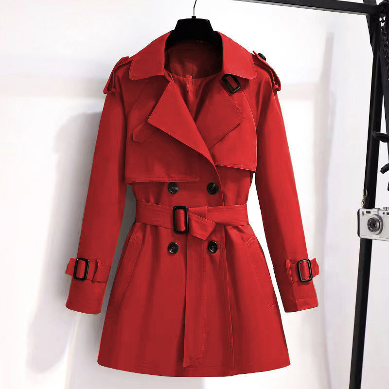 Women's Trench Coats Autumn Jackets and Coats Women's Short Trench Coat Korean Style Casual Lapel British Cropped Coat Chaqueta Mujer