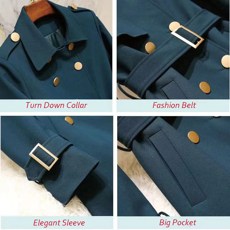 Women's Coats Women Long Trench Spring Autumn Ladies Double Breasted Windbreaker Casual Slim Office Coat Female Simple Classice Outwear 220921