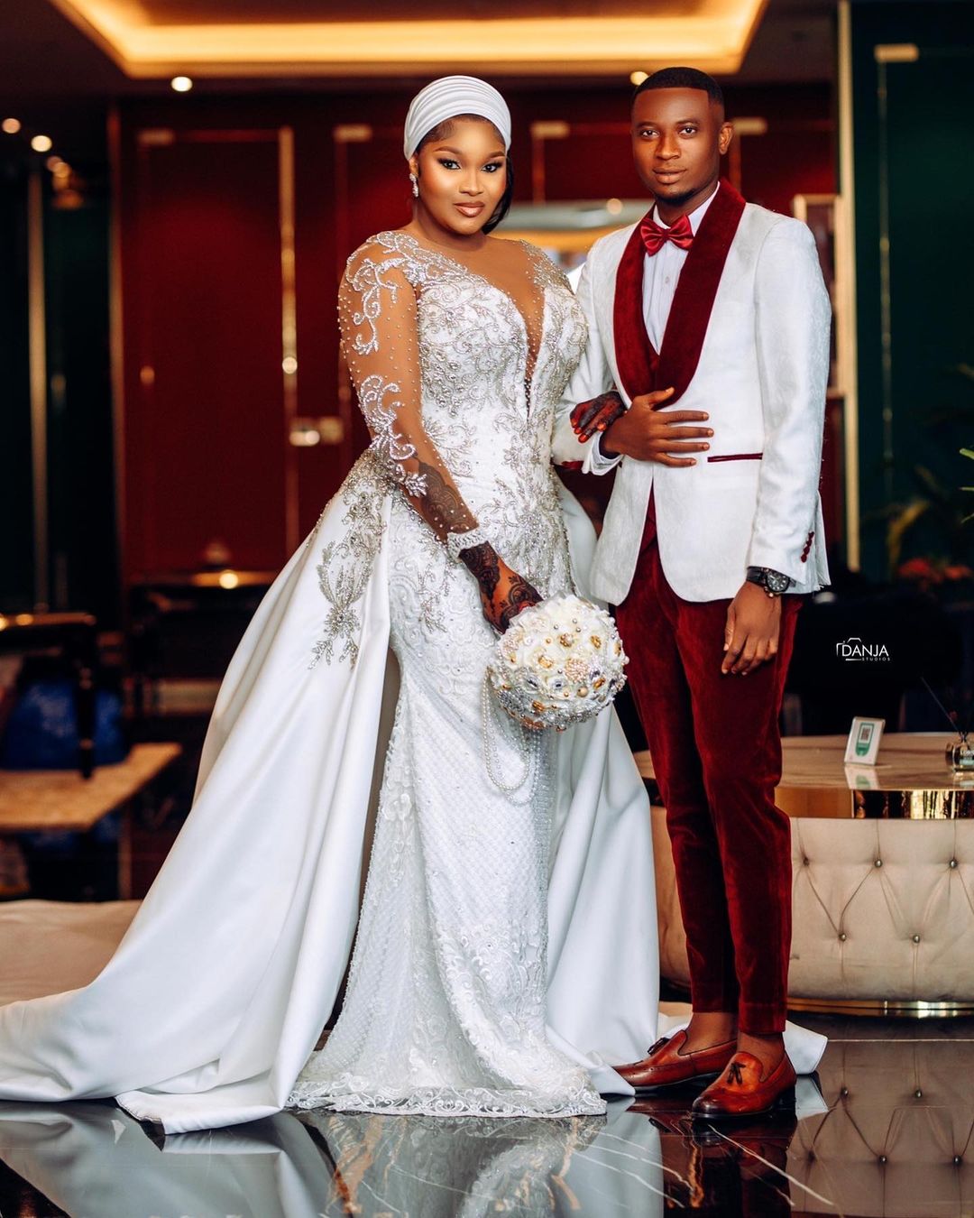 arabic aso ebi mermaid wedding dresses lace crystals beaded sheer neck bridal gowns dress zj566