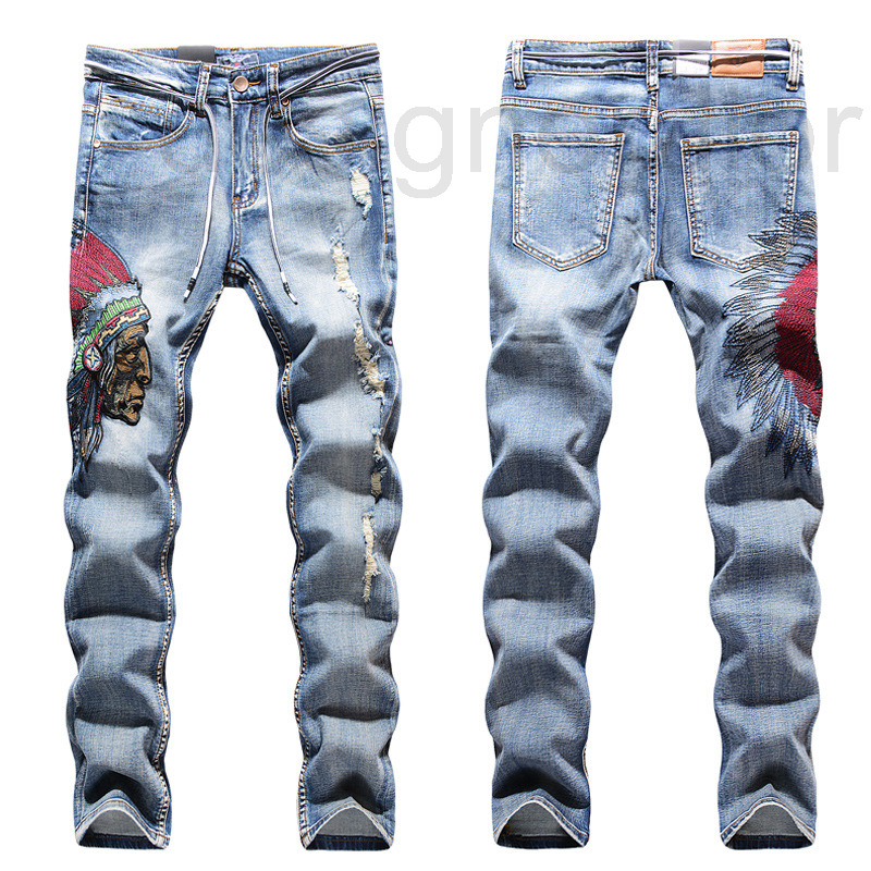 Men's Jeans designer New fashion three-dimensional Indian embroidery hole grinding small straight tube elastic jeans C5CV, 2# packing bag
Men's Jeans designer New fashion three-dimensional Indian embroidery hole grinding small straight tube elastic jeans C5CV, 2# packing bag