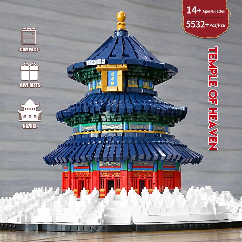 The Temple of Heaven Model Building Block Ancient Chinese Architecture Assembly MOULD KING 22009 Streetview Bricks Education Toys Kids Christmas Gifts