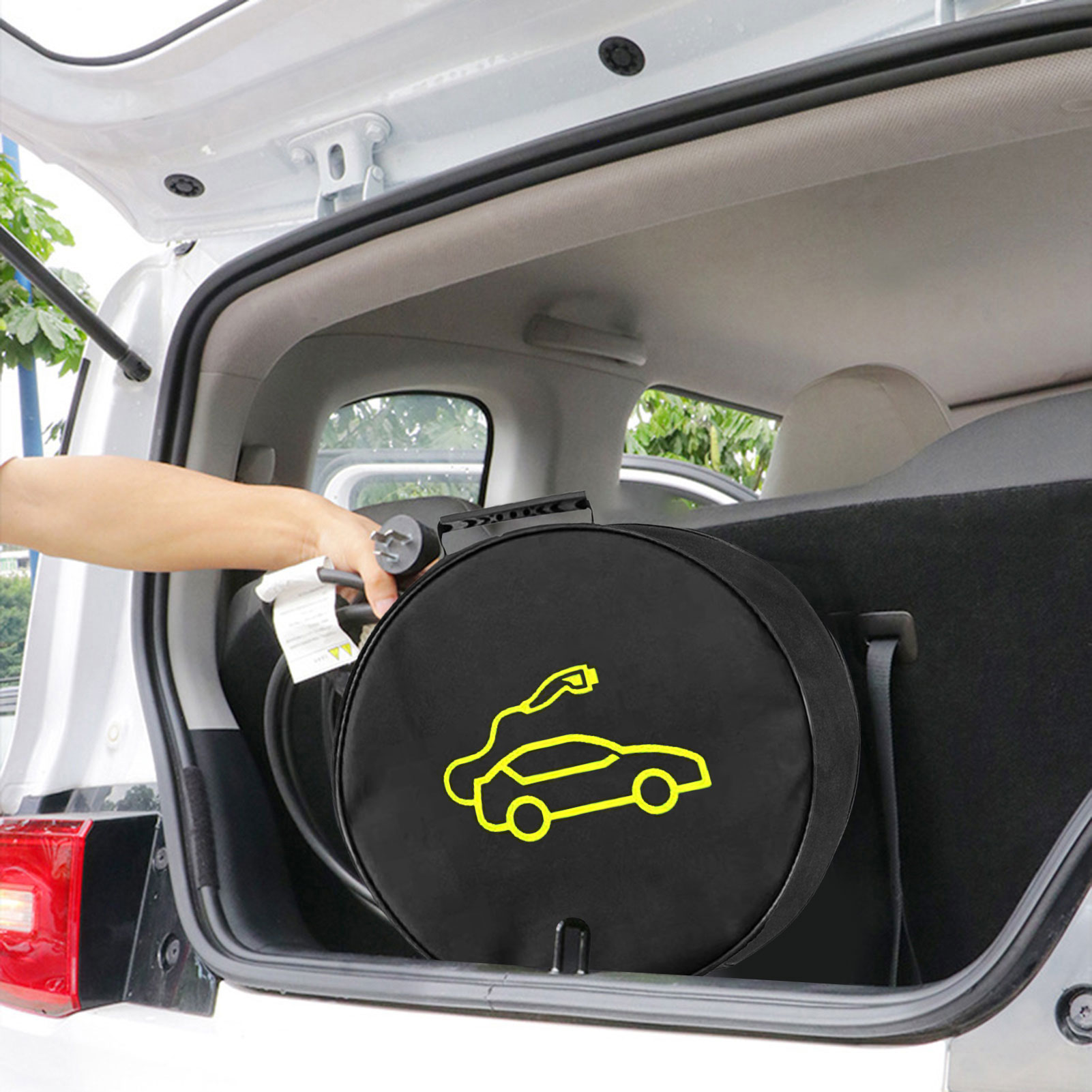 Car Organizer EV Carry Bag Waterproof Fire Retardant For Electric Vehicle Tesla Model 3 Y S X Charger Charging Cables Plugs Sockets Equipment Containe