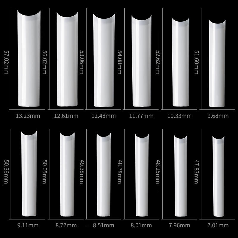 False Nails 500 Pcs Long Square No C Curve Nail Tips Straight French False Nail Art Tips Half Cover Professional XXL Fingernails Fake Nails 220921