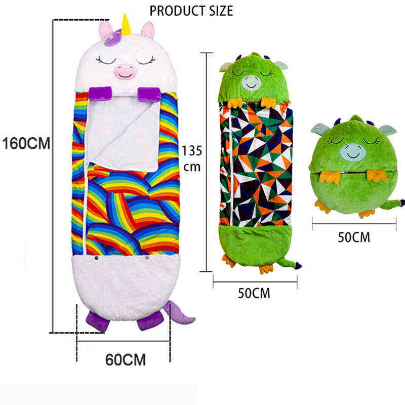 Sleeping Bags Children Sleeping Bag Cartoon Animal Kid Blanket Baby Mattress Quilt Pajamas Gift Boy Cartoon Pillow Stuffed Animal Doll T220919