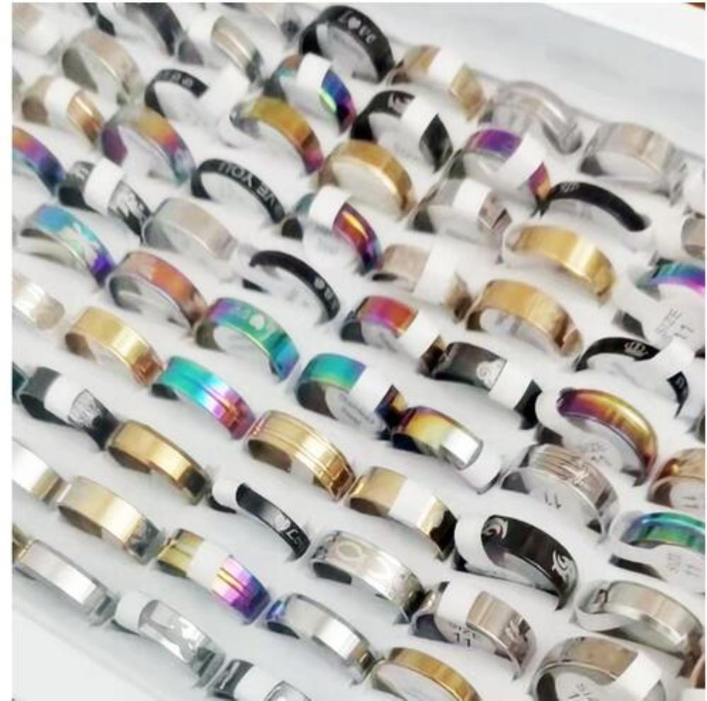 Band Rings Jewelry Fashion 100Pcs/Lot Stainless Steel Ring Turn The Charm Mixed Style Worry Anxiety Decompression Moon Star Love Wom
Band Rings Jewelry Fashion 100Pcs/Lot Stainless Steel Ring Turn The Charm Mixed Style Worry Anxiety Decompression Moon Star Love Wom