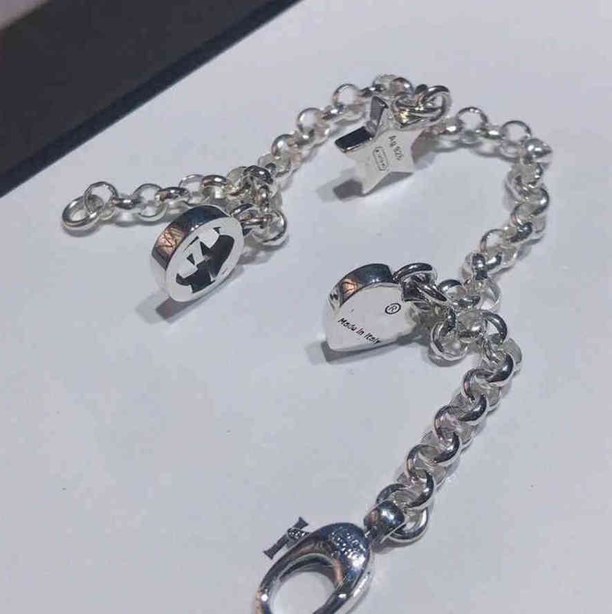 Charm Bracelets Star Love tassel Sterling Silver 925 simple Bracelet Seiko red exclusive Design jewel