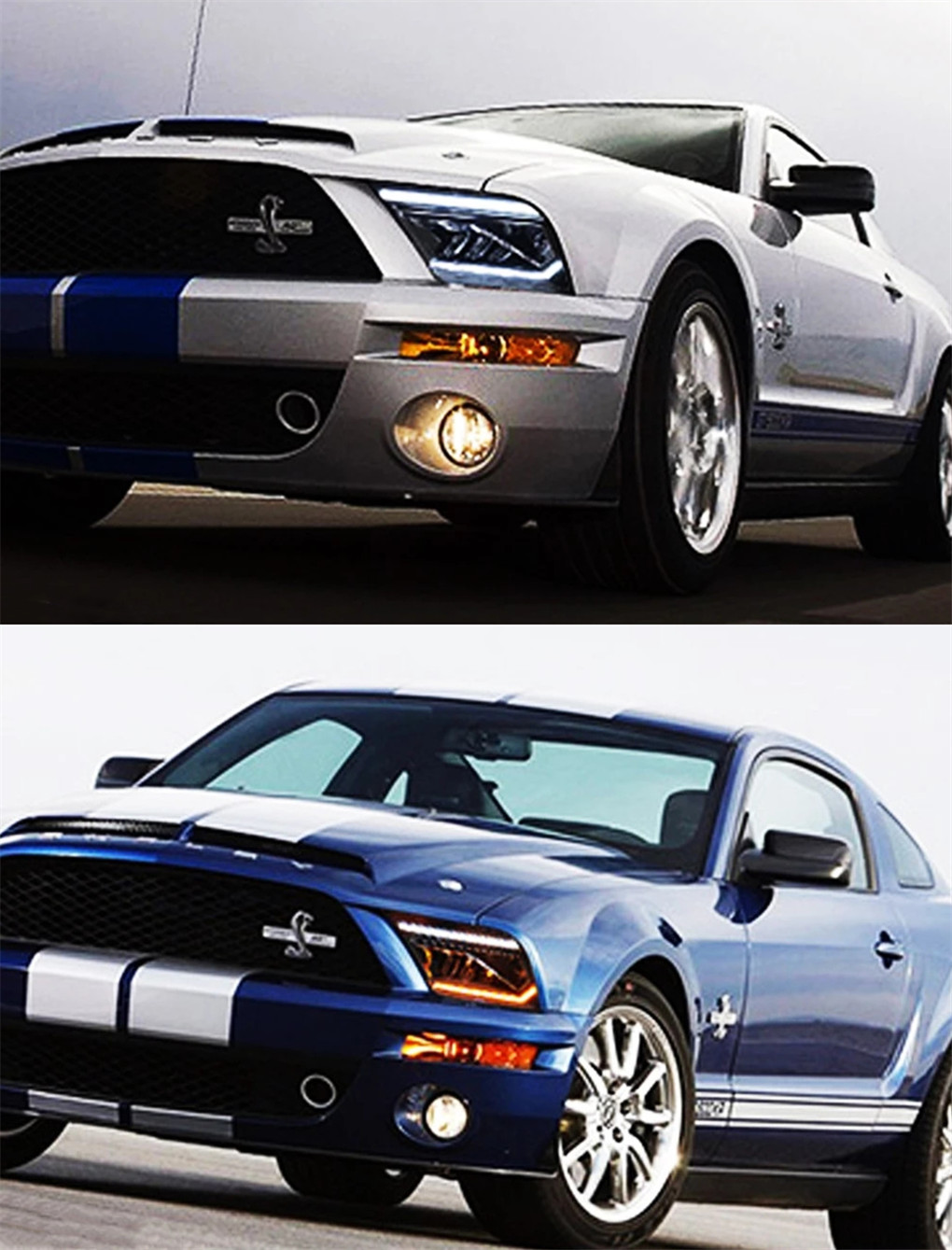 Car Headlights for Ford Mustang 2005-2010 LED Head Lamp Mustang Upgrade Headlight High Beam Turn Signal Light