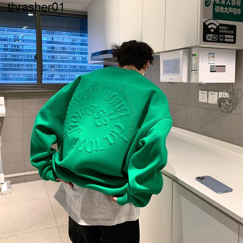 Men's Hoodies Sweatshirts designer green coat men's round neck long sleeve sweater large casual couple loose top, White
Men's Hoodies Sweatshirts designer green coat men's round neck long sleeve sweater large casual couple loose top, White