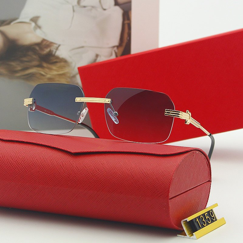 Women Designer Sunglasses Mens Sunglass Male Frameless Square Carti Premiere De Gold Striped Metal Frames Red Eyeglass Luxury Brand Glasses Lunettes Eyelgasses