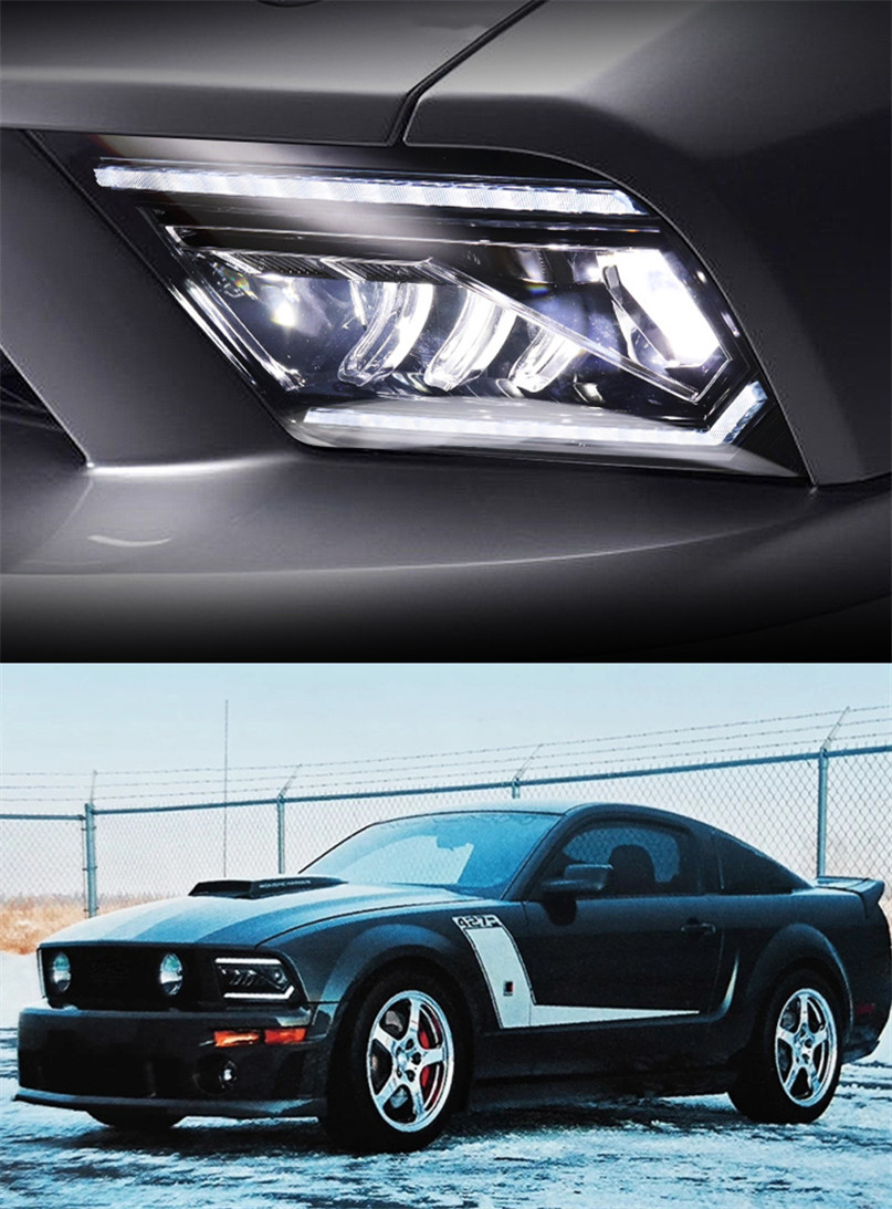 Car Headlights for Ford Mustang 2005-2010 LED Head Lamp Mustang Upgrade Headlight High Beam Turn Signal Light