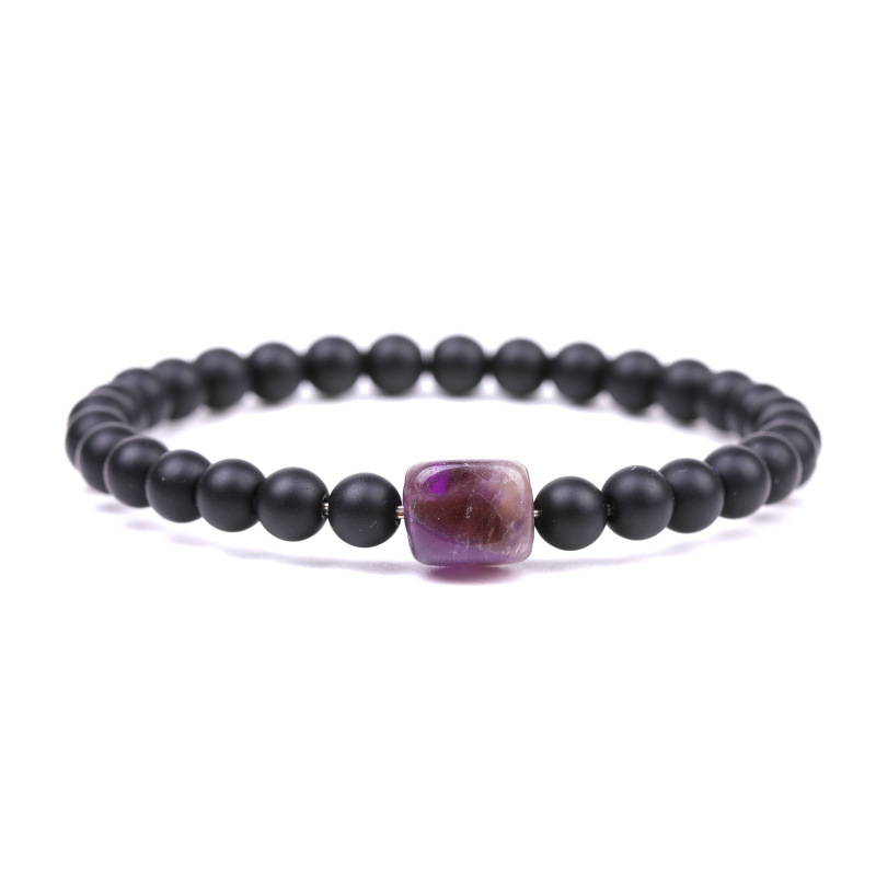 Natural Stone Chakra Bracelet 6mm Lava Stone Tiger's Eye Amethyst Bead Bracelets Women Man Jewelry
