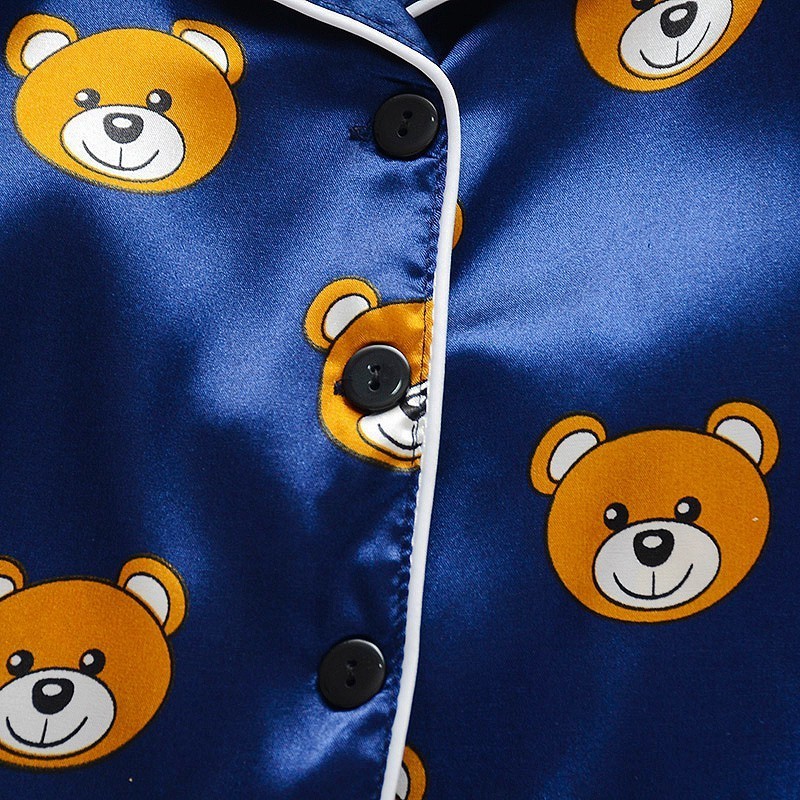 Pajamas Toddler Silk Satin Pajamas Pyjamas Set Baby Sleepwear Pijama Pajamas Suit Boys Girls Sleep Two Piece Set Autumn Kids Loungewear 220921