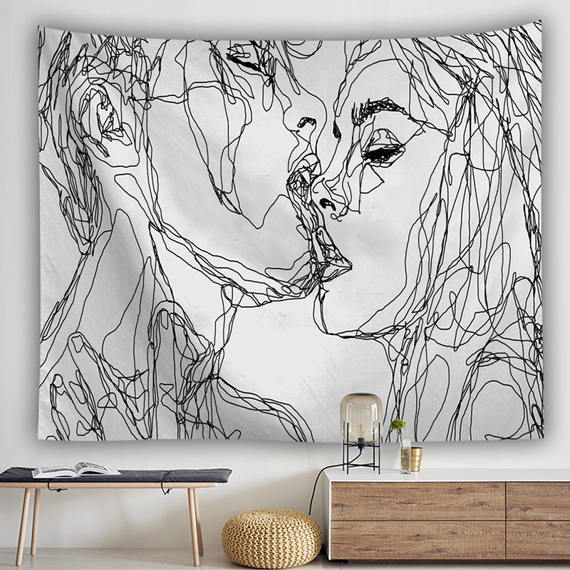 Tapestries Abstract Poeple Witchcraft Tapestry Hippie Wall Hanging Carpets Macrame Tarot Mordern Psychedelic Polyester Blanket Gothic Decor 220920