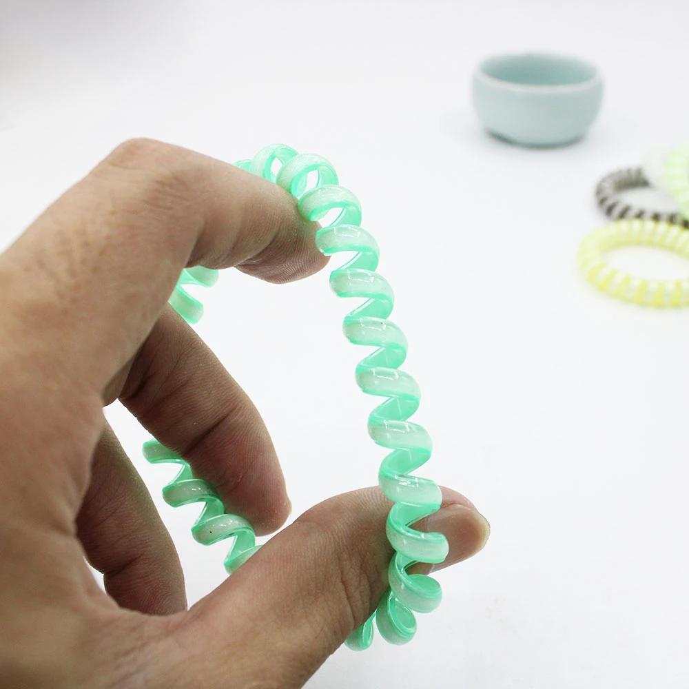 Candy Color Luminous Telephone Line Hair Ring Plastic Hair Ties For Women And Girls Ponytail Accessories Headwear Female Scrunchie 30pcs