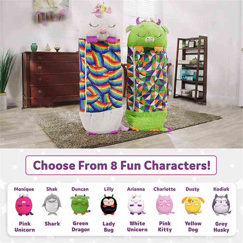 Sleeping Bags Children Sleeping Bag Cartoon Animal Kid Blanket Baby Mattress Quilt Pajamas Gift Boy Cartoon Pillow Stuffed Animal Doll T220919