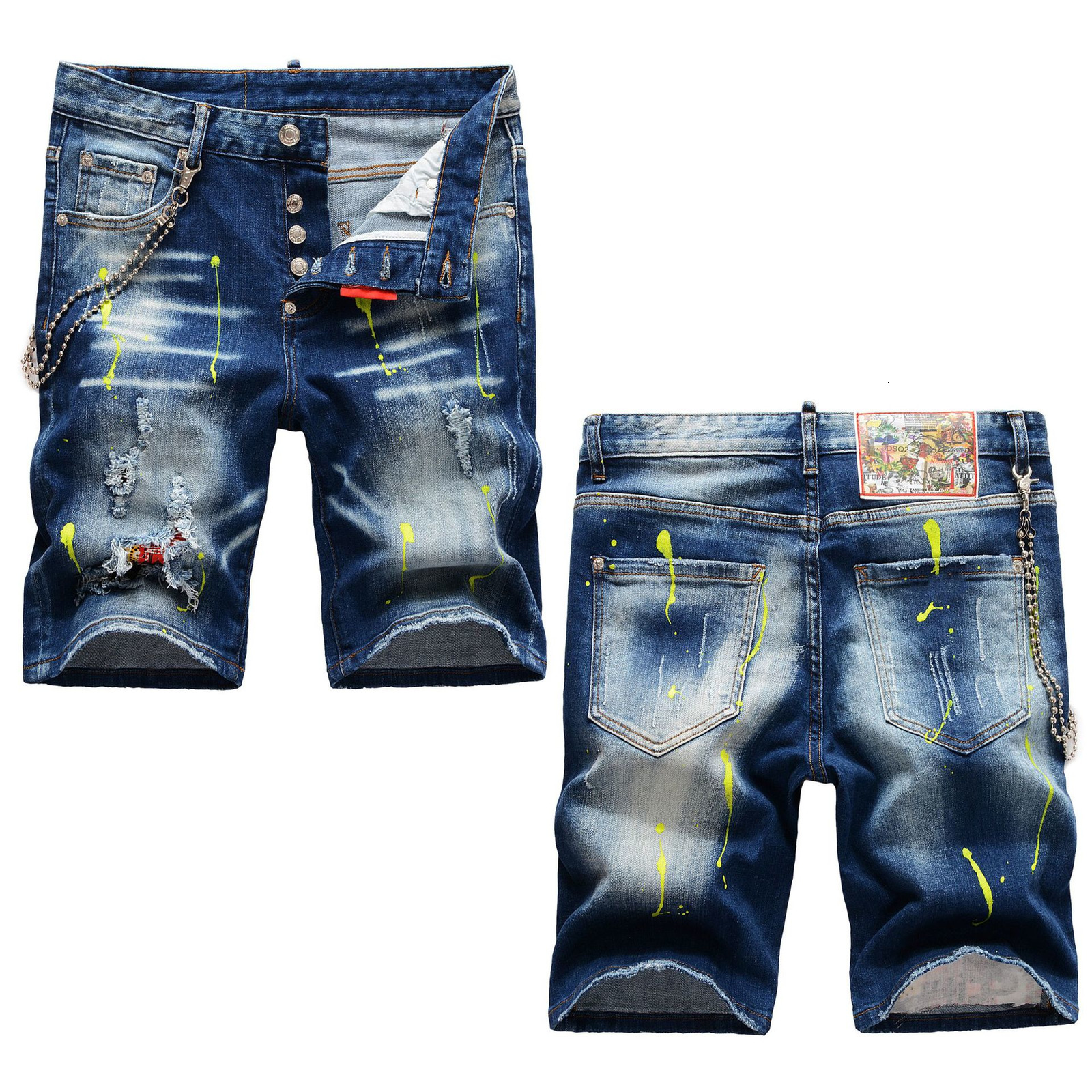 Men's Jeans designer Italian fashion brand summer shorts with paint holes and cloth chains for elastic jeans TJ10, 2# packing bag
Men's Jeans designer Italian fashion brand summer shorts with paint holes and cloth chains for elastic jeans TJ10, 2# packing bag