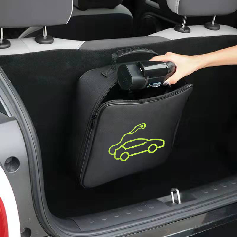 Car Organizer EV Carry Bag Waterproof Fire Retardant For Electric Vehicle Tesla Model 3 Y S X Charger Charging Cables Plugs Sockets Equipment Containe