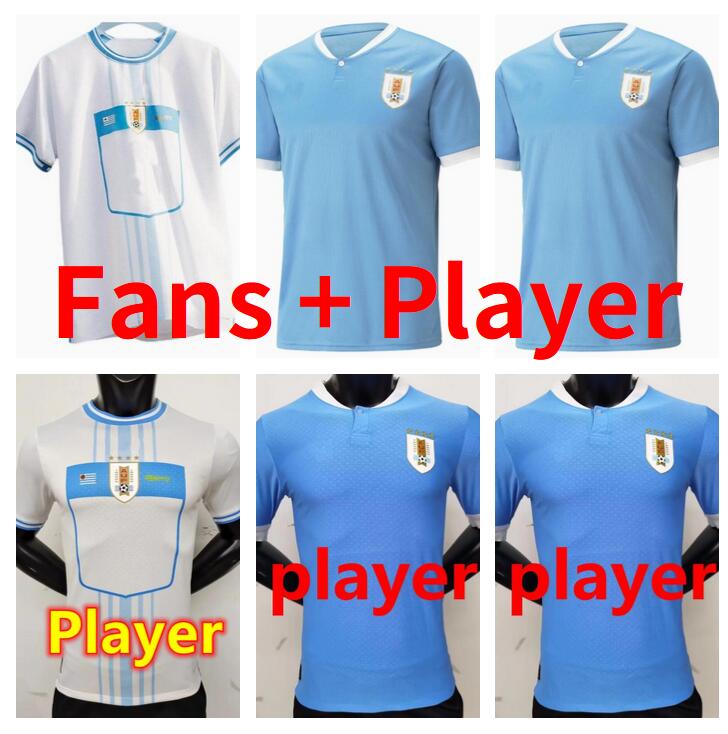 

2022 2023 Uruguay Soccer Jerseys 22 23 home away L.suarez E.cavani F. Valverde N. Nande De La Cruz men kit Football Shirts sets Fans Player version