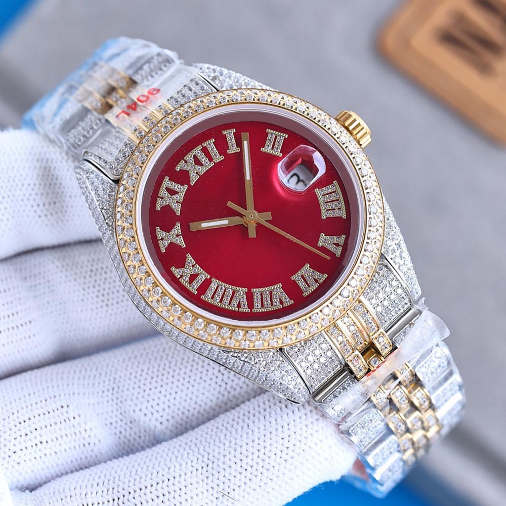 Diamond Watch Mens Automatic Mechanical Watches Sapphire 41mm With Diamond-studded Steel Bracelet Business Wristwatch Montre de Luxe Bling Dial Bezel Band, Colour 5
Diamond Watch Mens Automatic Mechanical Watches Sapphire 41mm With Diamond-studded Steel Bracelet Business Wristwatch Montre de Luxe Bling Dial Bezel Band, Colour 5