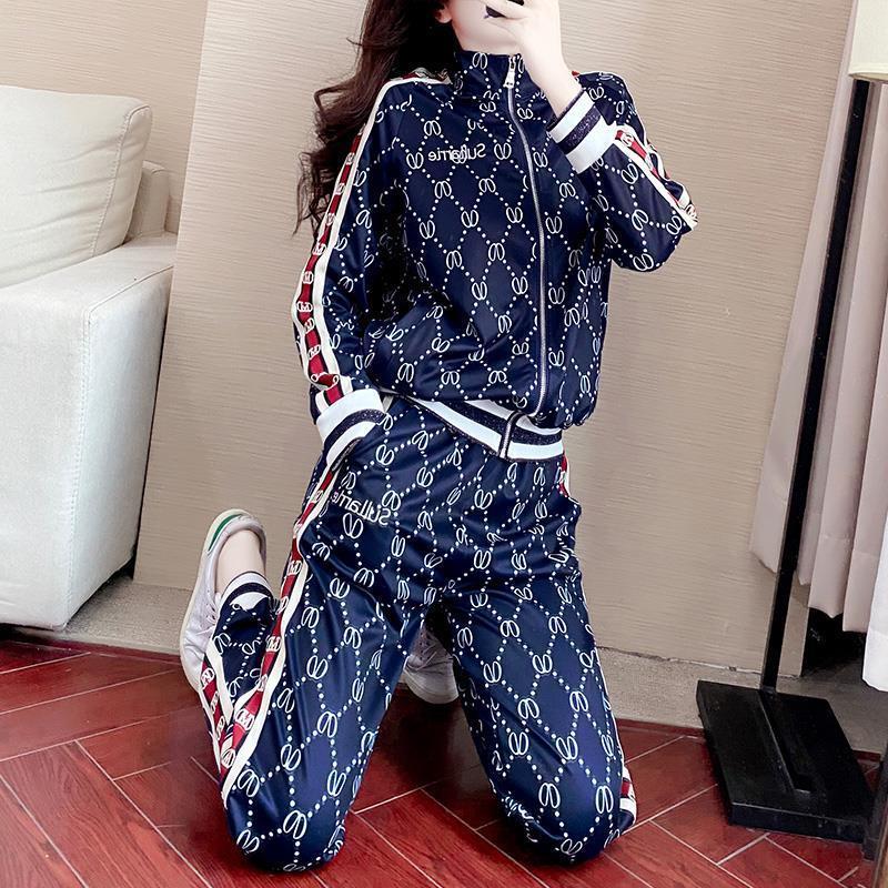 2023 New Women's Two Piece Pants Tracksuits Casual Fashion Autumn Spring Long Sleeved Two-piece Jogger Set Ladies Fall printed letters
