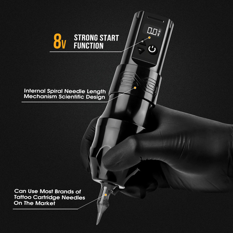 Tattoo Machine Professional Wireless Pen Gun Powerful Coreless Motor Charge Battery Digital LED Display for Artist Body 220921