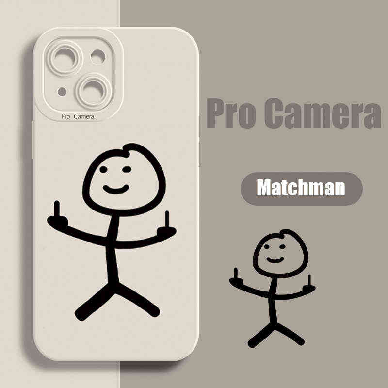 Cell Phone Cases Cartoon Matchman Case For i 11 12 13 14 Pro Max Mini XR XS X 7 8 Plus SE2020 Shockproof Matte Soft TPU Silicone Cover Y2209