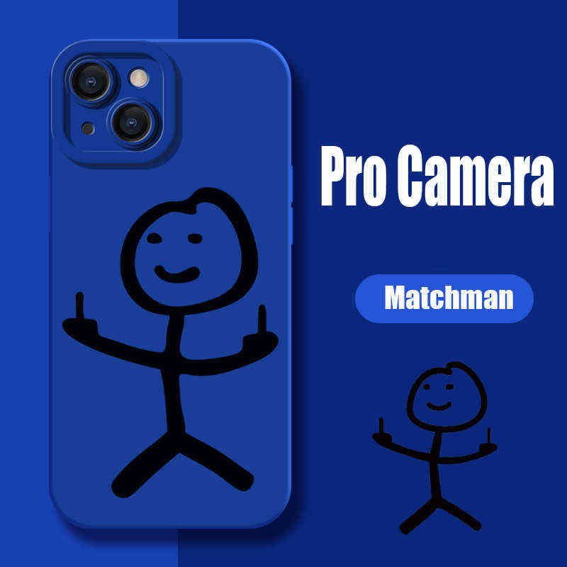 Cell Phone Cases Cartoon Matchman Case For i 11 12 13 14 Pro Max Mini XR XS X 7 8 Plus SE2020 Shockproof Matte Soft TPU Silicone Cover Y2209