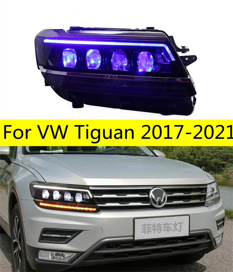 Headlight Assembly for VW Tiguan 20 17-20 21 LED Driving Head Lights DRL High Beam Turn Signal Headlights Accessories