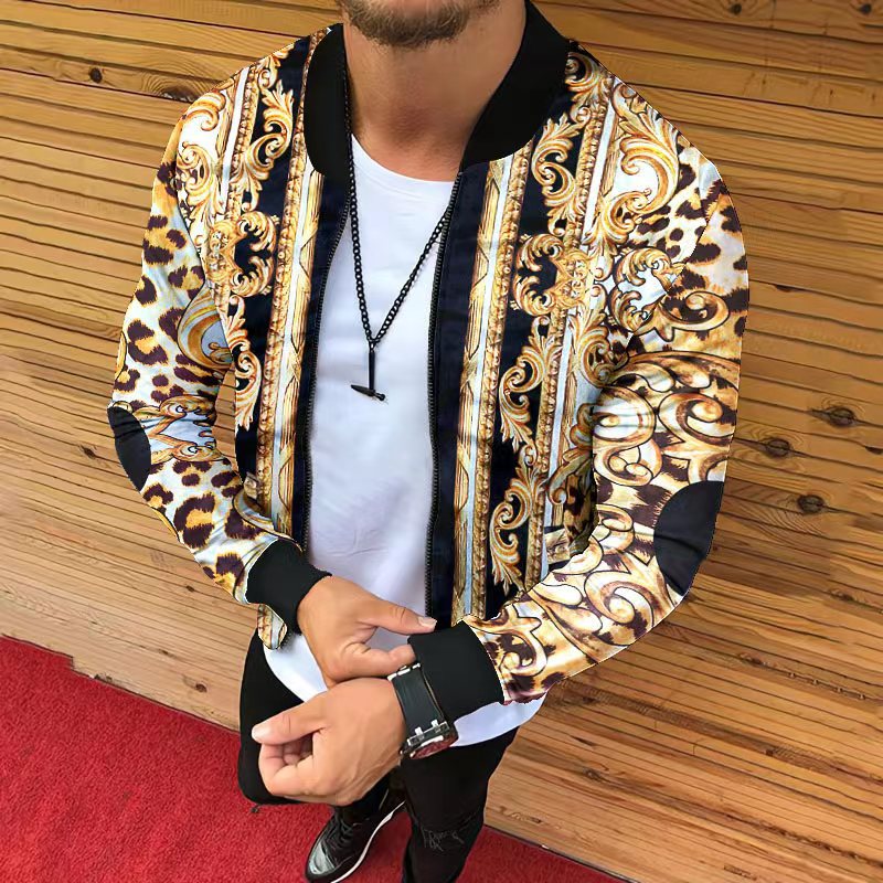 Gentleman Top Baroque Bomber Jackets Autumn New Men's clothing printing casual Winter Jacket Coat, As picture 15
Gentleman Top Baroque Bomber Jackets Autumn New Men's clothing printing casual Winter Jacket Coat, As picture 15