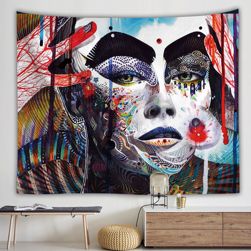 Tapestries Abstract Poeple Witchcraft Tapestry Hippie Wall Hanging Carpets Macrame Tarot Mordern Psychedelic Polyester Blanket Gothic Decor 220920