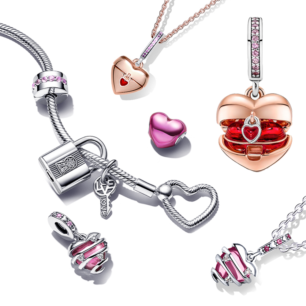 New Popular 925 Sterling Silver Charm Padlock Key And Ladybug Heart Charm For S925 Snake Bracelet Women DIY Jewelry Gifts
