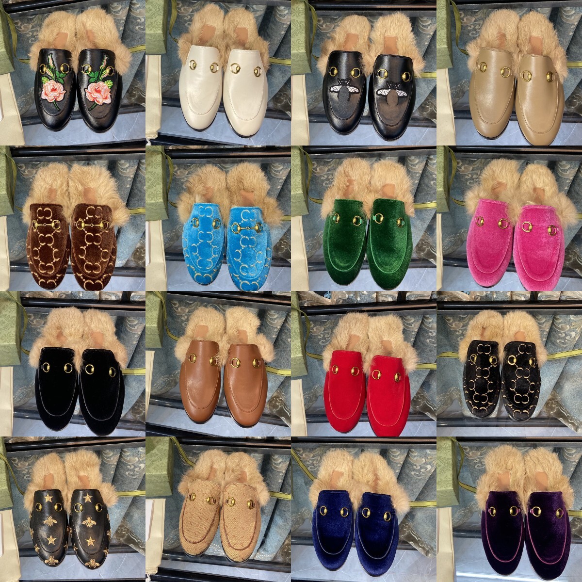 Womens Double G Designer Shoes Rabbit Fur Slippers Muller Loafers Flats Leather Scuff Velvet Princetown Horsebit Buckle Sandal Half Slide Embroidery Girl Lady Flat, Fill postage
Womens Double G Designer Shoes Rabbit Fur Slippers Muller Loafers Flats Leather Scuff Velvet Princetown Horsebit Buckle Sandal Half Slide Embroidery Girl Lady Flat, Fill postage