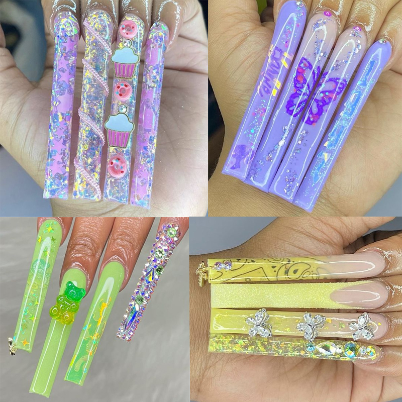 False Nails 500 Pcs 3Xl Long C Curve False Nail French Manicure Straight Artificial Nails Tip For Design Professional Acrylic Salon Supply 220921