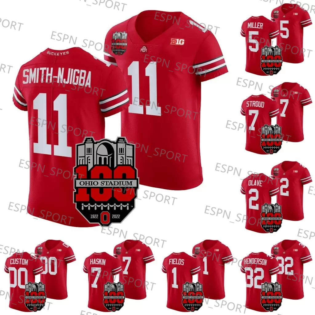 Ohio State Buckeyes Jaxon Smith-Njigba Jersey 1922-2022 Elite Football 100th Year Stadium Anniversary Patch Justin Fields Joey Chris Olave C.J. Stroud Henderson, White
Ohio State Buckeyes Jaxon Smith-Njigba Jersey 1922-2022 Elite Football 100th Year Stadium Anniversary Patch Justin Fields Joey Chris Olave C.J. Stroud Henderson, White