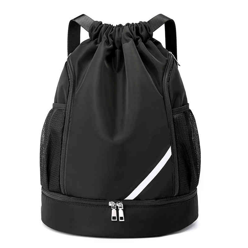 Backpack Style Soccer Drawstring Bag for Girls Football Repeat Black Hoops Player Gift Sport Pack Cinch Sack Water Proof 220921