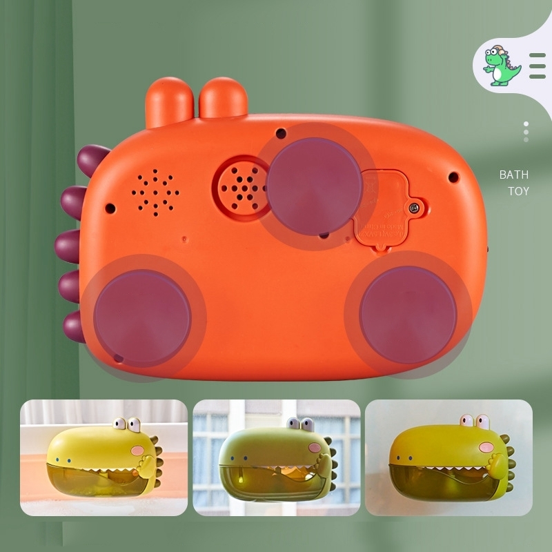 Bath Toys Dinosaur Bubble Machine Music Baby Bath Toy Bathtub Soap Machine Automatic Bubble Maker Baby Bathroom Funny Toy for Children 220921