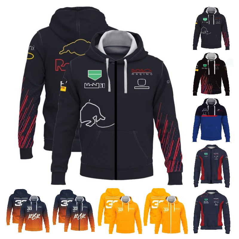 2023 F1 Formula 1 Team Zip Up Hoodie Racing Jacket Sweatshirt Spring Autumn Men's Oversized Hoodies Motocross Jersey Tops free shipping