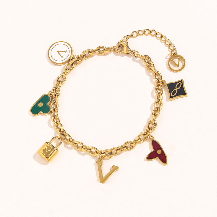 2022 New Fashionable Classic Bracelets Women Bangle Multicolor 18K Gold Plated Faux Pendant Stainless steel Love Gift Wristband Cuff Link Chain Designer Jewelry
2022 New Fashionable Classic Bracelets Women Bangle Multicolor 18K Gold Plated Faux Pendant Stainless steel Love Gift Wristband Cuff Link Chain Designer Jewelry