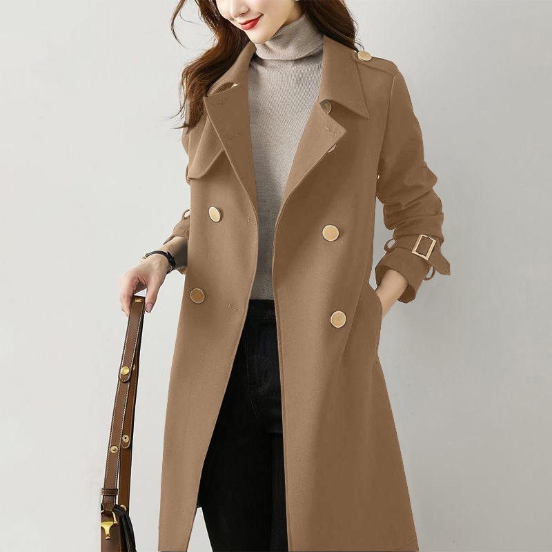 Women's Coats Women Long Trench Spring Autumn Ladies Double Breasted Windbreaker Casual Slim Office Coat Female Simple Classice Outwear 220921