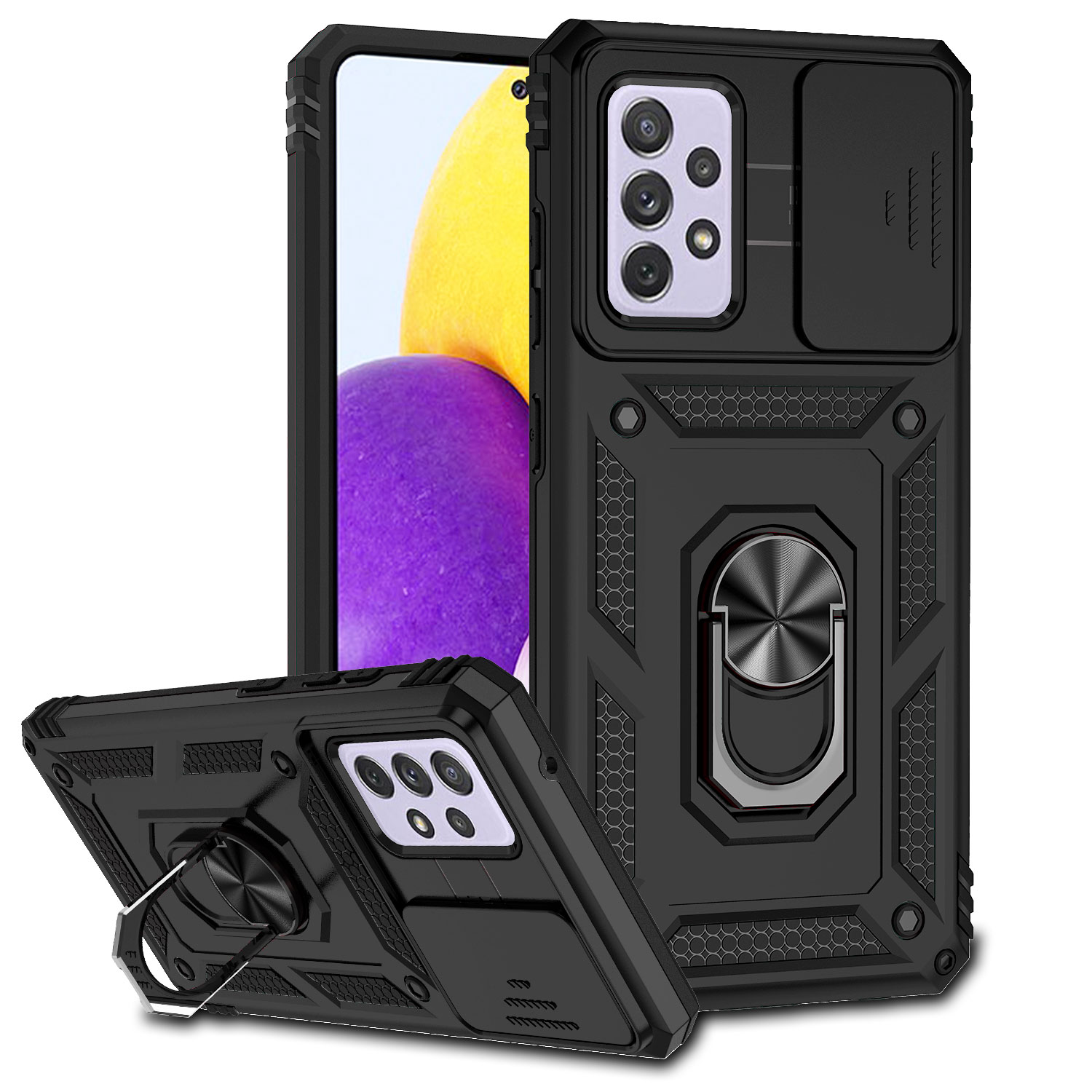 shockproof Armor Cases Kickstand Slide Camera Cover Impact-Resistant Bumpers For Samsung Galaxy A21S A12 A22 4G/5G A32 A42 A52 A72 A13 A23 Case, Black
shockproof Armor Cases Kickstand Slide Camera Cover Impact-Resistant Bumpers For Samsung Galaxy A21S A12 A22 4G/5G A32 A42 A52 A72 A13 A23 Case, Black