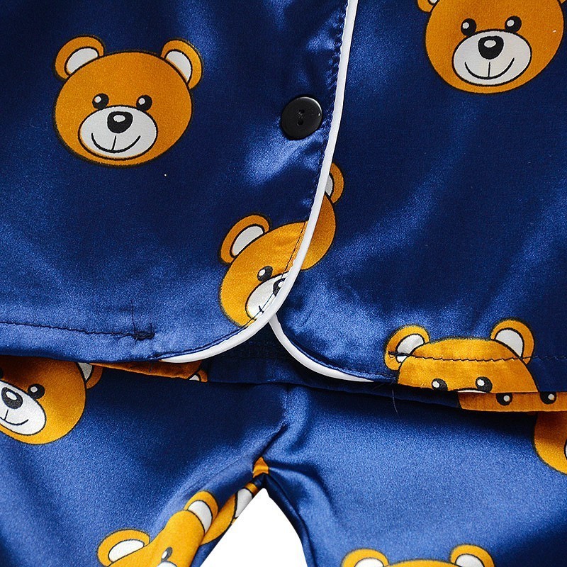 Pajamas Toddler Silk Satin Pajamas Pyjamas Set Baby Sleepwear Pijama Pajamas Suit Boys Girls Sleep Two Piece Set Autumn Kids Loungewear 220921
