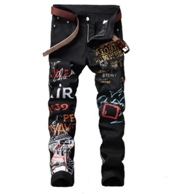 Men's Jeans Fashion Printed Men Graffiti Streetwear Harajuku Hip Hop Denim Pants Black White Elastic Slim Pencil Trousers Male
Men's Jeans Fashion Printed Men Graffiti Streetwear Harajuku Hip Hop Denim Pants Black White Elastic Slim Pencil Trousers Male