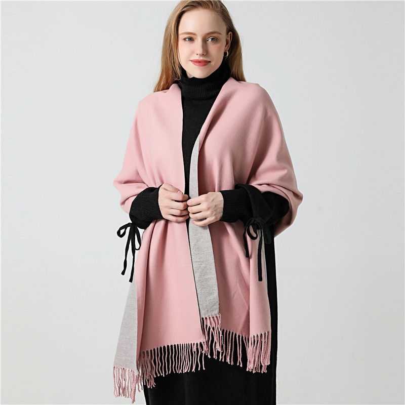 Scarves Winter Cashmere Scarf Women Thick Warm Shawls Wraps Lady Solid Fashion Tassels Pashmina Blanket Quality Foulard 220922