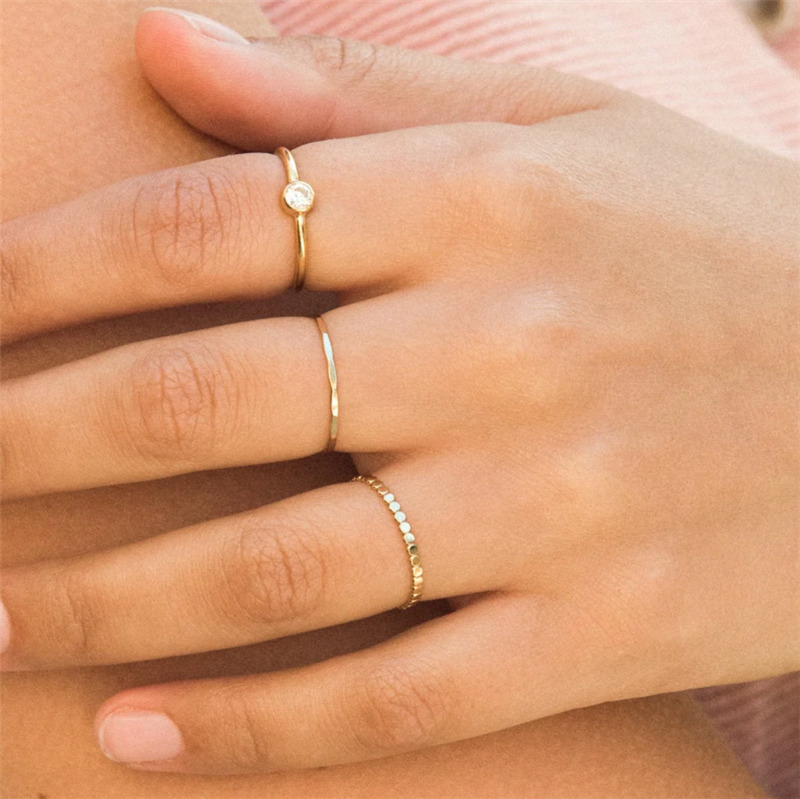 Cluster Rings 14K gold filled Knuckle Boho Gold Jewelry Anillos Mujer Minimalistic Stacking Bohemian for Women Minimalist 220921