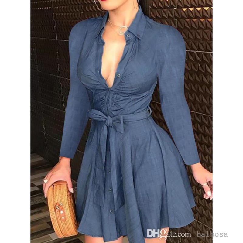 Plus Size 3xl Women Casual Dresses Lace Up Button Down Chain Printed Lapel Neck Party Long Sleeves Dress Sexy V-neck Bandage Skirt, #1
Plus Size 3xl Women Casual Dresses Lace Up Button Down Chain Printed Lapel Neck Party Long Sleeves Dress Sexy V-neck Bandage Skirt, #1