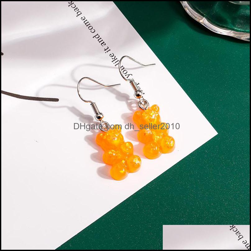 Dangle Chandelier Fashion Simple Cute Colorf Acrylic Animal Bear Dangle Earrings For Girls Women Children Birthday Gif Dhseller2010 Dhtqh