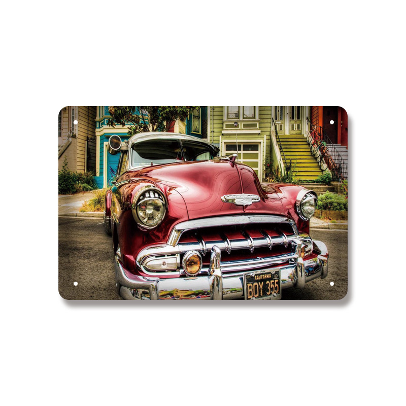 Metal Painting European and American tin paintings do old retro decoration Nostalgic iron home store wall decorations Living Room decor Size 20X30cm F