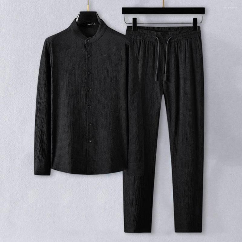 Men's Tracksuits 1 Set Autumn Men Top Pants Pleated Trousers Solid Color Two Piece Stand Collar Relaxed Fit Shirt Streetwear, Black
Men's Tracksuits 1 Set Autumn Men Top Pants Pleated Trousers Solid Color Two Piece Stand Collar Relaxed Fit Shirt Streetwear, Black