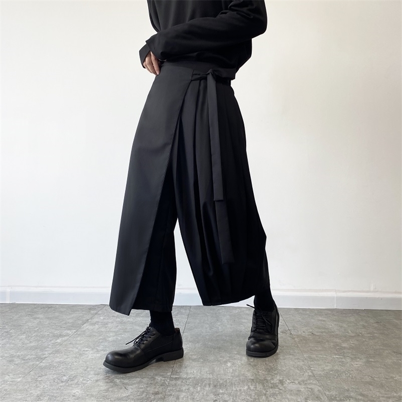 Men's Pants Elastic Waist Tie Culottes Men Harajuku Streetwear Trend Fashion Loose Casual Black Wide Leg Kimono Pants Man Skirt Trousers 220922, 2434
Men's Pants Elastic Waist Tie Culottes Men Harajuku Streetwear Trend Fashion Loose Casual Black Wide Leg Kimono Pants Man Skirt Trousers 220922, 2434